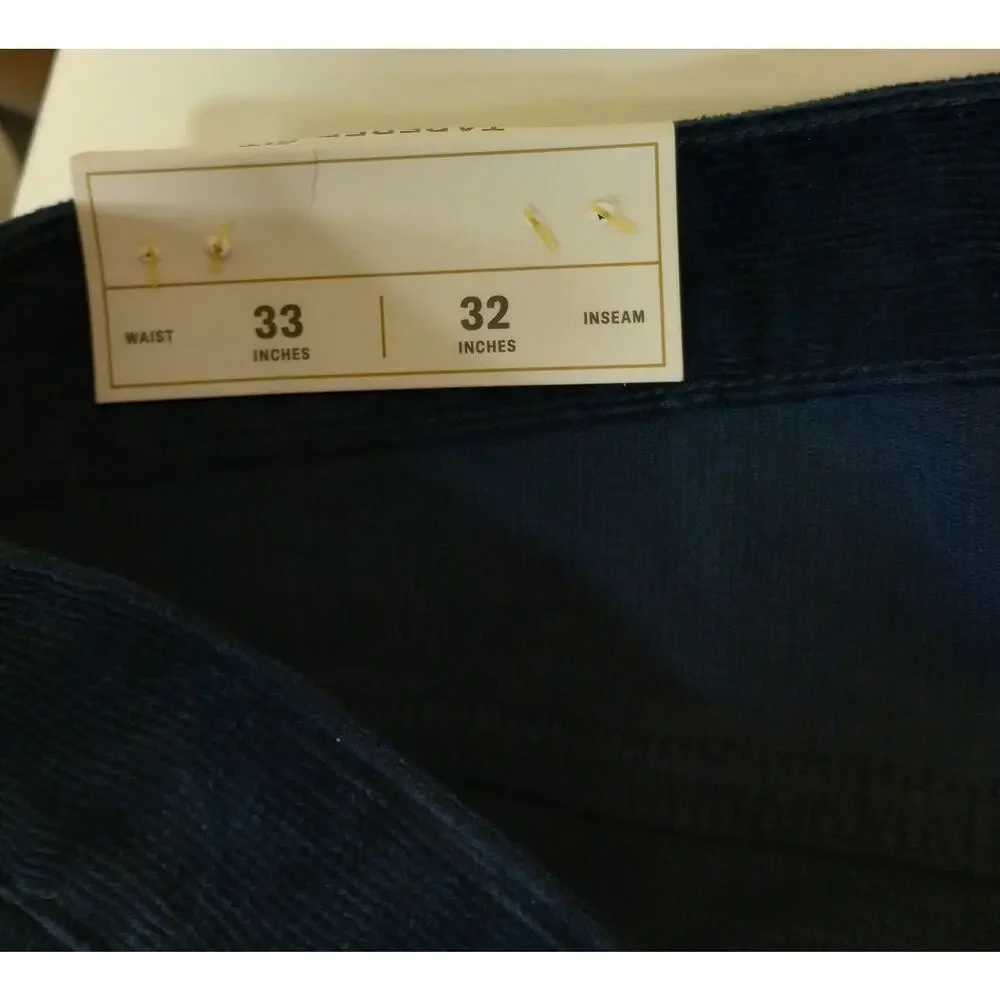 NWT Flint and Tinder Corduroy Size 33x32 Navy 5 Pocket Tapered Fit (0978)